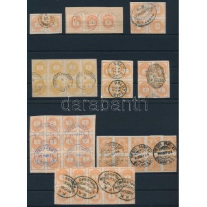 9 db Hírlapbélyeg összefüggés 2 stecklapon / 9 piece of Newspaper stamps in units
