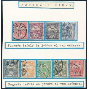 9 db Turul bélyeg elfogazva / shifted perforation