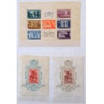 1945 előtti tétel, benne 30 klf komplett sor, blokk, emlékívek stb. berakólapokon / Pre-1945 lot: sets, blocks...