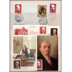 Lenin gyűjtemény 4 berakólapon, benne sorok, borítékok, CM-ek stb. ...