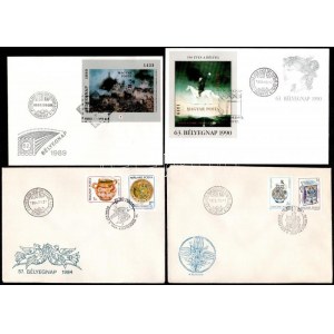 1982-1990 Vágott sorok és blokkok 20 db FDC-n (ca. 100.000) / 20 FDC...