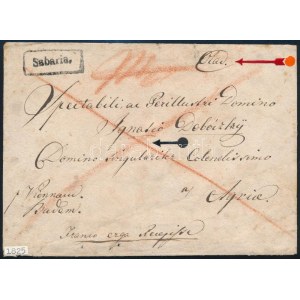 1825 Franco levél / cover Sabaria
