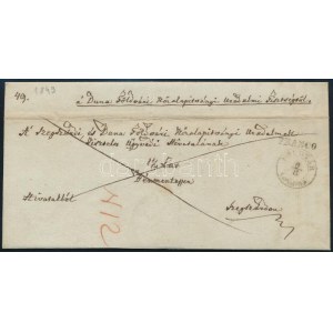 1849 Hivatalos levél / Official cover FÖLDVÁR + FRANCO - Szekszárd