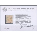 1850 1kr MP type Ib. világos okkersárga / light ocher AGR(AM) + kék cégbélyegzés / blue business postmark...