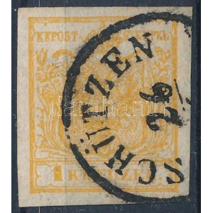 1850 1kr HP type Ia. sötét narancs, szép szélekkel / dark orange, nice margins SCHÜTZEN. Certificate...