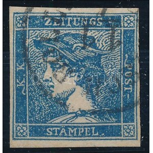1851 Sötétkék Hírlapbélyeg type IIIb / dark blue Newspaper stamp (DET)SCH BOLL(Y) Certificate...