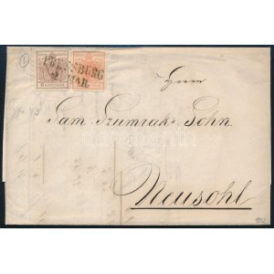 1852 6kr + 3kr HP I. levélen / on cover PRESSBURG - Neusohl