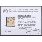 1858 2kr type IIa. a bélyegkép erősen balra tolódott, enyhe ránc alul / shifted perforation, light crease on below ...