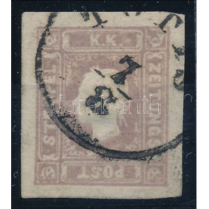 1858 Hírlapbélyeg szürkéslila, type II. / Newspaper stamp type II., greyish violet TOTIS Certificate: Strakosch ...