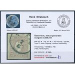 1858 Hírlapbélyeg szürkéslila, type II. / Newspaper stamp type II., greyish violet TOTIS Certificate: Strakosch ...
