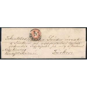 1862 5kr levélen / on cover KECSKEMÉT - Túrkeve