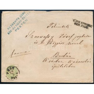 ~1864 3kr levélen / on cover PEST / Abend