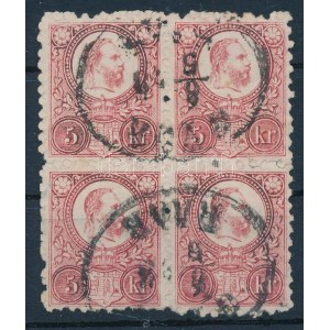 1871 Réznyomat 5kr négyestömb / block of 4