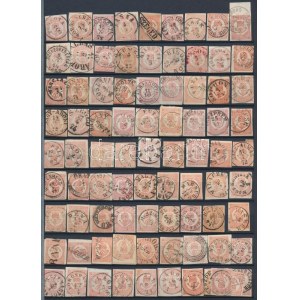 1871 83 db Réznyomat Hírlapbélyeg szép / olvasható bélyegzésekkel / 83 piece of Newspaper stamps with nice ...