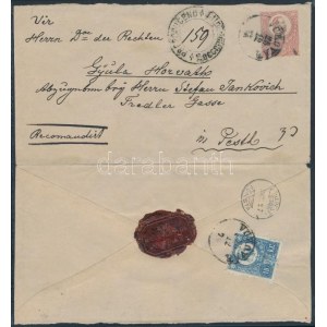1873 5kr díjjegyes levél 10kr díjkiegészítéssel / Ps-cover with 10kr additional franking VUKOVAR + ...