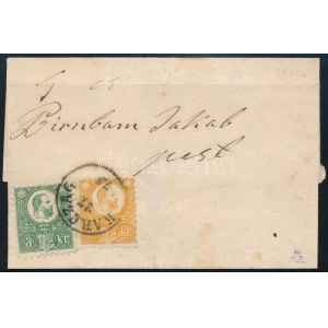 1873 Réznyomat 2kr + 3kr levélen / on cover KARCZAG