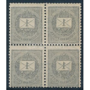 1898 1kr négyestömb gépszínátnyomattal / Mi 41 block of 4 with machine offset