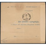 1888 Csomagszállító 17,8 kg-os csomagról, 5 db bélyeggel bérmentesítve, közte 1Ft! Budapestről Tátrafüredre ...