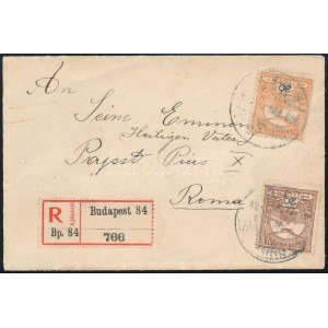 1909 Ajánlott boríték X. Pius pápának címezve a Vatikánba ...