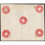 1918 Központi légiposta céglevél mindkét Repülő posta bélyeggel Budapestről Bécsbe / Airmail cover with Mi 210...