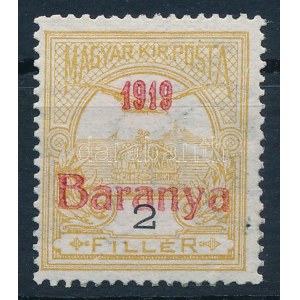 Baranya I. 1919 Turul 2f próbanyomat antikva felülnyomással, Bodor vizsgálójellel (**176.000) / Mi I...