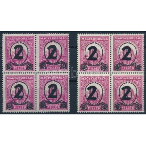 1932 Kisegítő bélyegek 2 klf négyestömb (101.200) / Mi 488 x+y blocks of 4