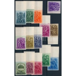 1938 Szent István (III.) vágott ívszéli sor (100.000) (1f papírránc) / Mi 551-564 imperforate margin set ...