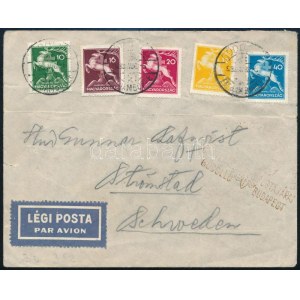 1933 Cserkész sor légi levélen Svédországba GÖDÖLLŐ / IV. JAMBOREE / Mi 511...