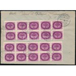 1946 (15. díjszabás) Ajánlott levél 24 db Milliós 5 millió P bélyeggel bérmentesítve, Budapestről Svájcba küldve...