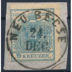 1850 9kr type IIc, szürkéskék / greyish blue NEU BECSE Certificate: Goller