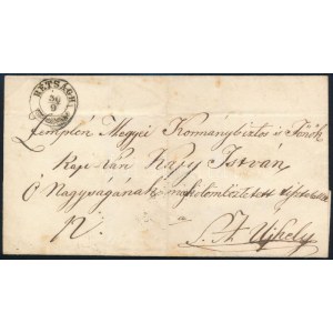 ~1850 Portós levél / Unpaid cover RÉTSÁGH - S. A. Újhely