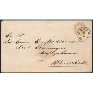 ~1864 15kr díjjegyes boríték / PS-cover PESTH - Werschetz