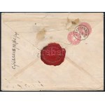 ~1866 3 x 5kr ajánlott levélen (2 bélyeg bontásnál eltépve) / on registered cover KLAUSENBURG - Miskolcz ...