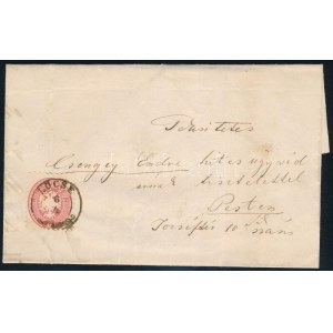 1866 5kr (hajtott / folded) levélen / on cover LŐCSE - Pest