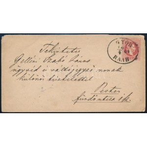 1867 5kr díjjegyes boríték / PS-cover GYŐR / RAAB - Pest