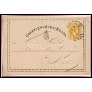 1869 2kr Díjjegyes levelezőlap a kiadás 7. napjáról a Ryan gyűjteményből / 2kr PS...