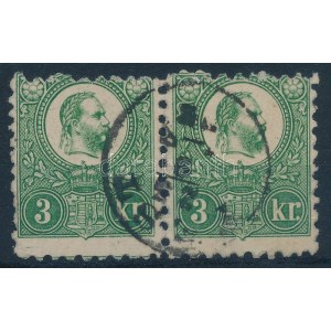 1871 Réznyomat 3kr pár elfogazva / pair with shifted perforation