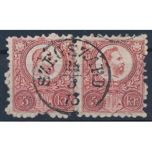 1871 Réznyomat 5kr pár nagy festékfoltokkal / pair with paint spots SZEGSZÁRD