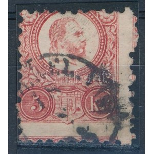 1871 Réznyomat 5kr kétoldali elfogazással / Mi 10 with shifted perforation