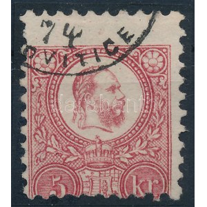 1871 Réznyomat 5kr felső ívszéli darab