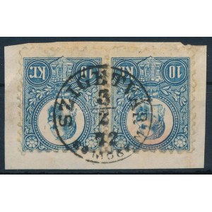 1871 Réznyomat 2 x 10kr kivágáson / on cutting SZIGETVÁR
