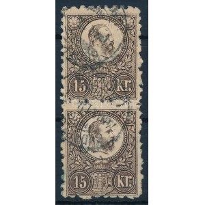 1871 Réznyomat 15kr függőleges pár / pair BUDAPEST