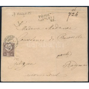1871 15kr ajánlott levélen / on registered cover to Galizia BUDAPEST / FŐPOSTA