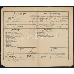 1871 Díjnyugta / Receipt PÉCS