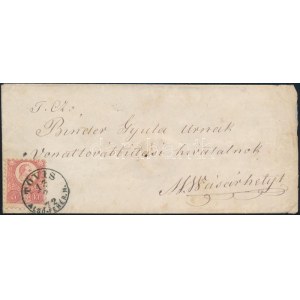 1872 5kr levélen / on cover TÖVIS / ALSÓ-FEHÉR. M. - Vásárhely