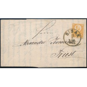 1873 2kr levélen / on cover SISAK - Triest