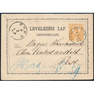 1873 2kr díjjegyes levelezőlap / PS-card SZEPES VÁRALLYA - Pest