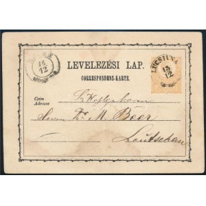 1873 2kr díjjegyes levelezőlap / PS-card LUCSIVNA - Leutschau