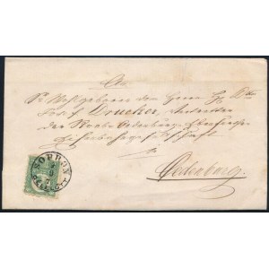 1873 3kr helyi levélen / on local cover SOPRON / DÉLELŐTT