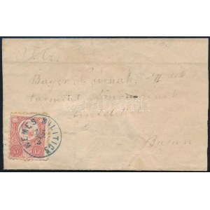 ~1873 5kr levélen / on cover, kék / blue NEMES MILITICS